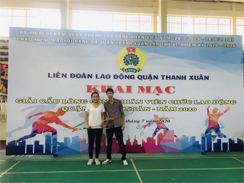 Trường MN Thanh Xuân Trung tham dự Giải Cầu lông CNVCLĐ quận Thanh Xuân 2020