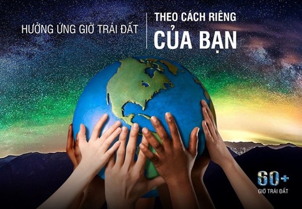 Học sinh trường TH Đặng Trần Côn tham gia hưởng ứng Giờ Trái đất năm 2023