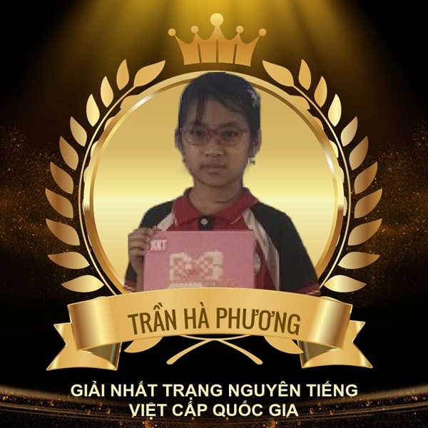 Vinh danh em Trần Hà Phương - HS lớp 4A1 đạt giải Nhất cuộc thi Trạng Nguyên Tiếng Việt cấp Quốc gia